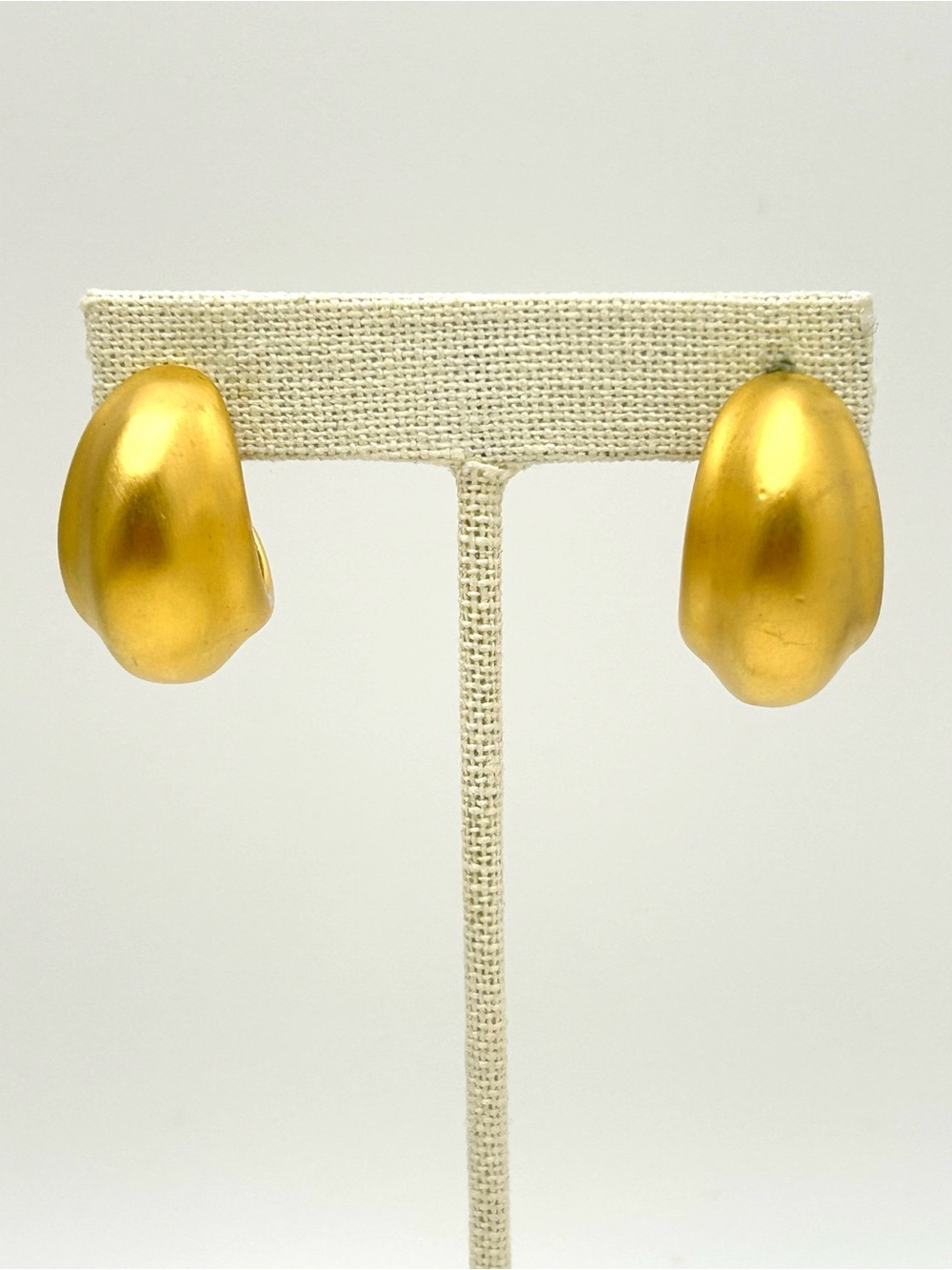 Givenchy Vintage Brushed Gold Half Hoop Earrings
